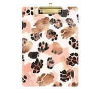 Rosa Oro Leopardo Acrilico Infermieristica Tasca Appunti Lettera Standard A4 Formato Trasparente per i Compiti Pediatrico Oro 30,5x22,9 cm Tabla para escribir