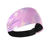 Rosa Paillettes Star Check Pattern antiscivolo moda fasce per le donne fasce elastiche per il sudore per le donne per il lavaggio del viso Ciclismo Calcio accessori para el cabello de mujeres