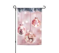 Rosa Palla di Natale Stampa Fade Resistente Giardino Bandiere Tutte Le Stagioni Bandiera Outdoor Yard Decor Per Portici