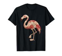 Rosa Patchwork Flamingo Retro Cottagecore Chic Maglietta