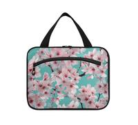 Rosa Peach Blossom Hanging Travel Makeup Bags con gancio, Designer Carino Trucco Cosmetico Bag per la mamma Lavoro Porta cosmeticos Mujer para cartera L