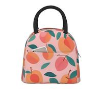 Rosa Peach Pattern Seamless Pattern Stampa Isolata Lunch Bag Portatile A tenuta stagna Riutilizzabile Tote Lavoro Scuola Picnic Ragazzi Ragazze