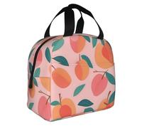 Rosa Peach Pattern Seamless Pattern Stampa Pieghevole Isolato Lunch Bag Pasti Snack Bevande Ragazzi Ragazze Adolescenti Picnic