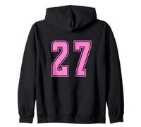 Rosa Pink Numero 27 Uniforme Numerata Squadra Sportivo Felpa con Cappuccio