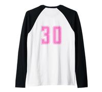 Rosa Pink Numero 30 Uniforme Numerata Squadra Sportivo Maglia con Maniche Raglan