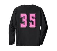 Rosa Pink Numero 35 Uniforme Numerata Squadra Sportivo Maglia a Manica