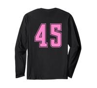Rosa Pink Numero 45 Uniforme Numerata Squadra Sportivo Maglia a Manica