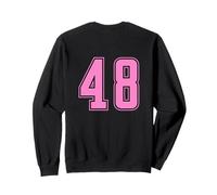 Rosa Pink Numero 48 Uniforme Numerata Squadra Sportivo Felpa