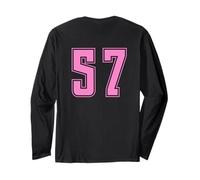 Rosa Pink Numero 57 Uniforme Numerata Squadra Sportivo Maglia a Manica
