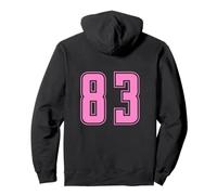Rosa Pink Numero 83 Uniforme Numerata Squadra Sportivo Felpa con Cappuccio