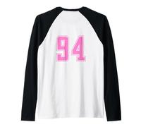 Rosa Pink Numero 94 Uniforme Numerata Squadra Sportivo Maglia con Maniche Raglan