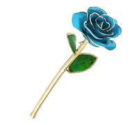 Rosa Placcata in Oro Unica, Promessa e Gentilezza, Rosa Blu Immersa in Oro 24k con Supporto Bellezza Straordinaria. Il Linguaggio dei Fiori di Rosa: Unico, Promessa e