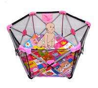 Rosa Portatile Bambino Box per Gioco Iarda Sicurezza Recinto Con / Borsa Interno