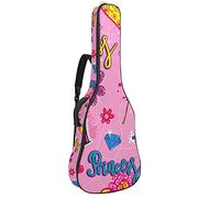 Rosa Principessa Corona Morbida Bass Guitar Case Bag con Gancio Posteriore Loop Electirc Chitarra Zaino Foglie Ananas Coralcm Spessore Imbottitura di Sicurezza