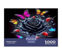 Rosa Puzzle 1000 Pezzi Adatto Per Adulti Un Enigma Impossibile Rosa Decorazione Della Casa Sfide EduGattoive in Carta Originale Regali Per Adulti 70x50cm/1000pcs