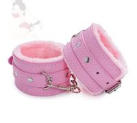 Rosa regolabile peluche PU pelle gioco festa ruolo gioco manette puntelli