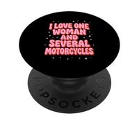 Rosa Retro I Love One Woman E Diverse Motociclette PopSockets PopGrip Adesivo