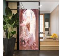 Rosa Romance Window Privacy Film Contemporaneo Dolci Fiori Caldi Città Finestra Vetrata Rivestimenti Statico Cling Window Film per Home Office Negozi 45 x 60 L pollici
