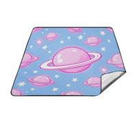 Rosa Romantico Carino Pianeta Universo Impermeabile Picnic Essenziali Impermeabile Picnic Resistente All'aperto Playmat per Erba Concerto Coperta mantas para la playa