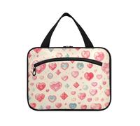 Rosa Romantico Gioiello Amore Appeso Grandi Borse Cosmetici per le Donne con Gancio, Designer Multifunzionale Tote Bag per Viaggio Essentials Toilet organizador de maquillaje para L