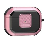 (Rosa-Rosa) Custodia antiurto per Apple AirPods Pro con serratura, moschettone per auricolari TWS in
