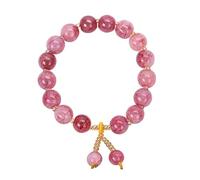 Rosa Rosa Polvere di Cristallo di Quarzo Pietra Braccialetto streche Cordino Elastico Pulserase Gioielli Perline Amanti Donna Regalo Attractive Design