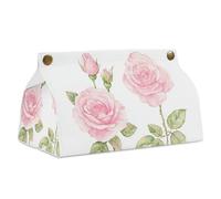 Rosa Rose Acquerello Scatola di Tessuto Copertura Rettangolo Moderno PU Pelle Portatovaglioli per Bagno Cucina Ufficio Camera da