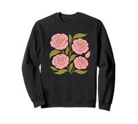 Rosa Rose Vintage Flower Lover Illustrazione Grafica Floreale Felpa