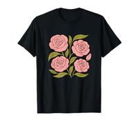 Rosa Rose Vintage Flower Lover Illustrazione Grafica Floreale Maglietta