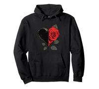 Rosa Rossa a Forma di Cuore, per botanico, Giardino, Giardinaggio Felpa con Cappuccio