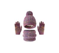 (Rosa rossa a sette colori, fascia d'etÃ 4-8 anni) Cappello, sciarpa e guanti in pile per bambini -