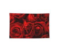 Rosa rossa Arazzo della decorazione della stanza Stampata, Banner del poliestere con ganci e occhielli per la palestra e il garage