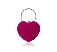 (Rosa rossa) Borsa a forma di cuore Borsa a cuore Borsa da trucco alla moda da donna Borsa da sera Borsa