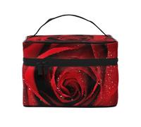 Rosa rossa, Borsa per il trucco Borsa per cosmetici Borsa da viaggio portatile da viaggio Astuccio per matite
