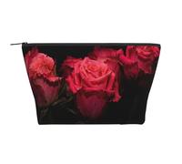 Rosa Rossa E Foglie Nere, Borsa da toilette Borsa per trucco Borsa per cosmetici Borsa da toilette da viaggio portatile