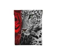 Rosa rossa leopardata, Spremere il portafoglio superiore da donna Borsa portaoggetti Piccola portamonete Portamonete