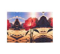 Rosa rossa nel deserto Stampa banner festivi e fondali da appendere - decora facilmente la scena della tua festa