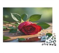 Rosa rossa Puzzle Impossibili 1000Pcs tavola di legno Decorazione Per La Casa. Rilassamento E Intelligence Per Adulti E Ragazzi Da 14 Anni 1000pcs (75x50cm)