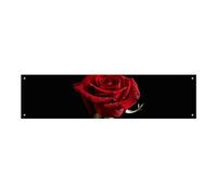 Rosa rossa sfondo nero grande festa banner segno appeso alla parete sfondo banner festa di compleanno fondali per Capodanno, laurea, matrimonio, festa di compleanno, decorazione, 120 x 30 cm