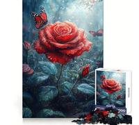 Rosa rossa sotto la pioggia - Puzzle difficile per adulti da 1000 pezzi - Gioco di logica fine - Divertimento rilassante - Bordi puliti - Regalo premuroso (38x26cm)