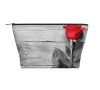 Rosa rossa stampata, Borsa da toilette Borsa per trucco Borsa per cosmetici Borsa da toilette da viaggio portatile