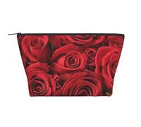 Rosa rossa stampata, Borsa da toilette Borsa per trucco Borsa per cosmetici Borsa da toilette da viaggio portatile