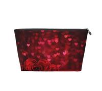 Rosa rossa stampata, Borsa da toilette Borsa per trucco Borsa per cosmetici Borsa da toilette da viaggio portatile