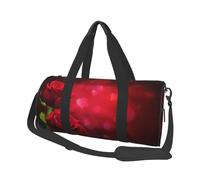 Rosa rossa stampata, Borsone da viaggio di grande capacità Borsa rotonda Borsa da viaggio sportiva Borsa da viaggio Borsa da fitness