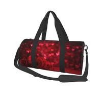Rosa rossa stampata, Borsone da viaggio di grande capacità Borsa rotonda Borsa da viaggio sportiva Borsa da viaggio Borsa da fitness