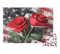 Rosa rossa|Stile pittura a olio| Puzzle Divertenti Per Tutta La Famiglia 1000pcs (75x50cm) Adulti