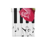 Rosa Rossa Sulle Note Musicali Del Piano, Spremere il portafoglio superiore da donna Borsa portaoggetti Piccola portamonete Portamonete
