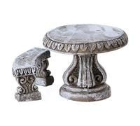 Rosa Rossi 11074 Rossi Rosa Tavolino Tondo con Panca in Resina Set 2 Pezzi, Multicolore, Taglia Unica