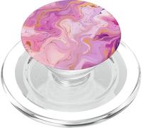 Rosa simile al marmo con motivo viola e oro PopSockets PopGrip per MagSafe
