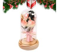 Rosa sotto Cupola di - Rosa Preservata Rosa Rossa in Seta Regali per le Donne | La E Illuminata, Idea Compleanno Decorazione Romantica per Regalo Madre, Santo